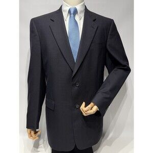 VTG 90s Hart Schaffner Marx Pure New Wool Blazer Black Made in USA Men Size 43L